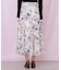 シアーアートフラワープリントスカート