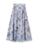 シアーアートフラワープリントスカート