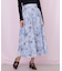 シアーアートフラワープリントスカート