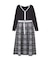 チェックニットワンピース