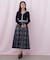 チェックニットワンピース