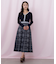 チェックニットワンピース