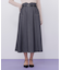 ベルト付き配色ステッチフレアスカート