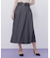 ベルト付き配色ステッチフレアスカート