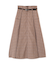 ベルト付き配色ステッチフレアスカート