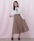 ベルト付き配色ステッチフレアスカート