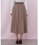 ベルト付き配色ステッチフレアスカート