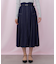 ベルト付き配色ステッチフレアスカート