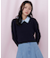 衿付きクロップドゆるニット