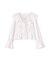 レーストリムラッフルブラウス