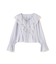 レーストリムラッフルブラウス