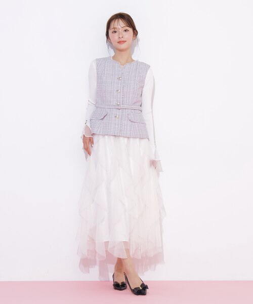 ベルト付きツィードジレ｜ジルバイジルスチュアートの通販｜&mall