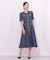 開襟配色ニットワンピース