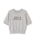 半袖ロゴジャカードビジューニット