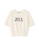 半袖ロゴジャカードビジューニット