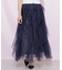 縦ラッフルシアースカート