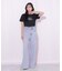 ウエストフリルワイドデニムパンツ
