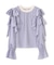 ショルダーラッフルリボンブラウス