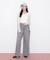 レースダウンワイドデニムパンツ