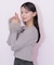 袖口フェイクファーニット