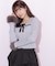 袖口フェイクファーニット
