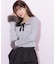 袖口フェイクファーニット