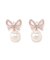 Cubic リボンパールピアス