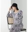 スクエアネックフラワープリントワンピース