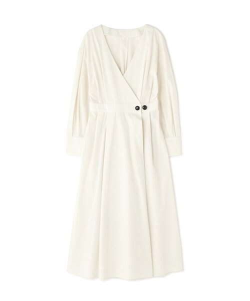 新品未使用【anuans】カシュクールタックワンピース　WHITE アニュアンス anuans カシュクールタックワンピース （WHITE