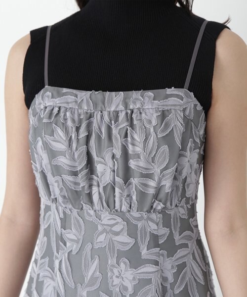 ★新品未使用★24ssナチュラルビューティーベーシック　★ジャガードワンピース ニュアンスカットジャガードキャミワンピース｜ナチュラル