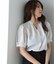 リネンライクボタンブラウス