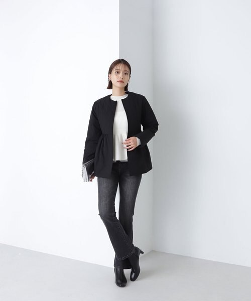 ダイヤキルティングペプラムブルゾン 24AW｜ナチュラル