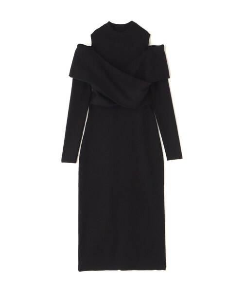 オフショルレイヤードニットワンピース｜ナチュラルビューティー