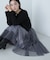 チュールレイヤードラメフレアスカート