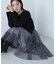 チュールレイヤードラメフレアスカート