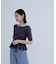 ラメラインペプラムニット