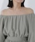 メッシュペプラムギャザーブラウス