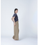 リネンライクリボンイージーワイドパンツ