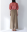 リネンライクリボンイージーワイドパンツ