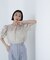 ギャザースリーブシアーブラウス