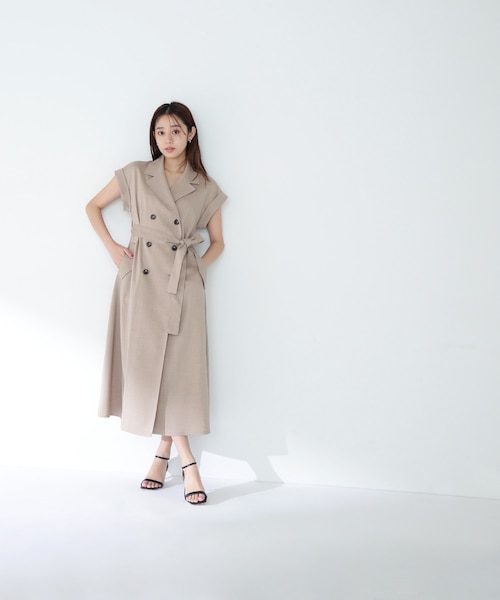 ベルテッド　トレンチ　ワンピース ベルテッドトレンチワンピース｜ナチュラルビューティーベーシックの