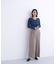 フェイクレザーベルテッドワイドパンツ