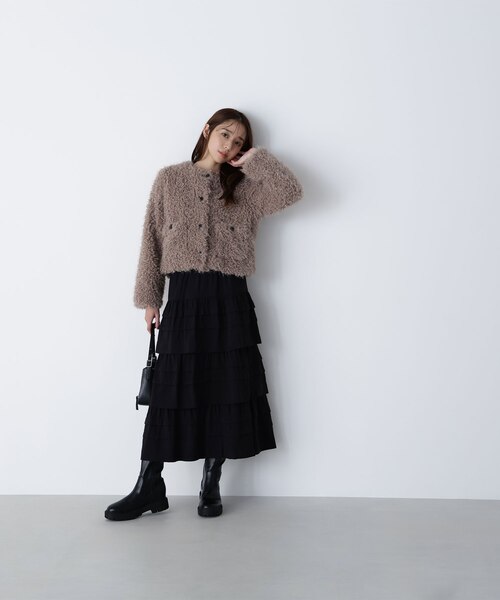 ミルフィーユティアードスカート NATURAL BEAUTY BASIC ナチュラル