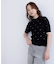 ドット刺繍ハーフスリーブニット
