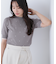 ドット刺繍ハーフスリーブニット
