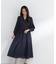 フロントボタン開襟ワンピース