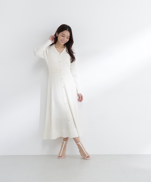 スキッパーリブニットワンピース｜ナチュラルビューティーベーシックの