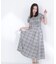 チェックパフスリーブワンピース
