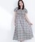 チェックパフスリーブワンピース