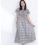 チェックパフスリーブワンピース